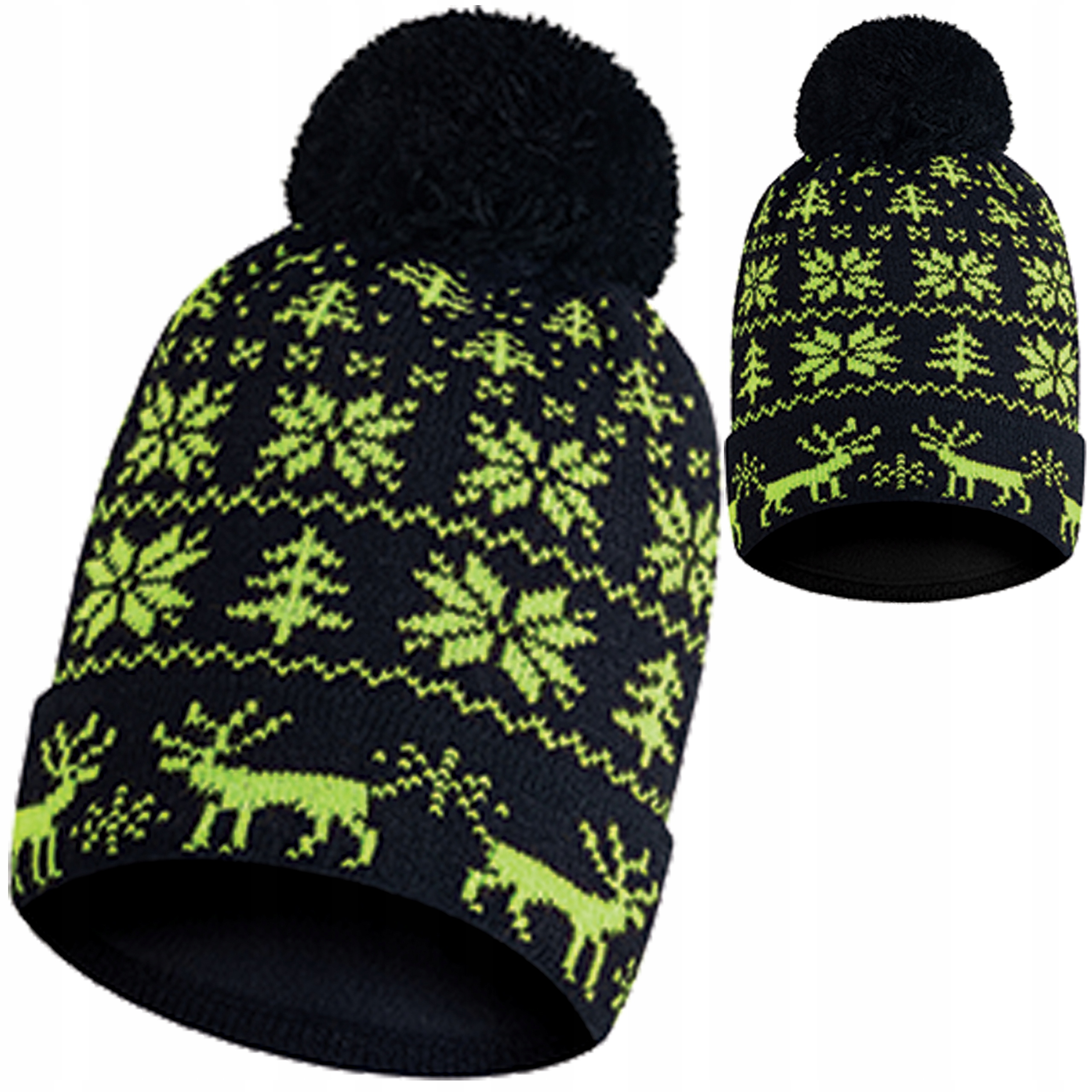 

Czapka zimowa czarna z pomponem polar termoaktywny
