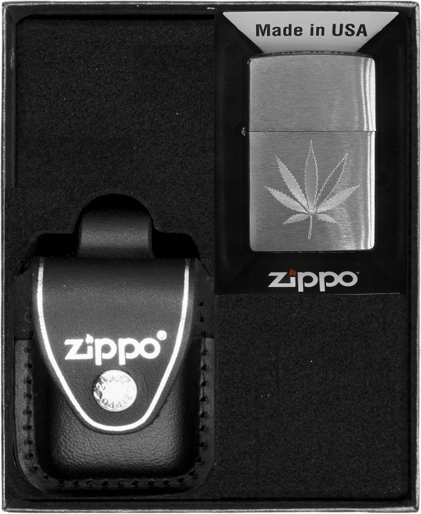 Sada Zippo Zapalovač Leaf Design Engraved Dárková No3