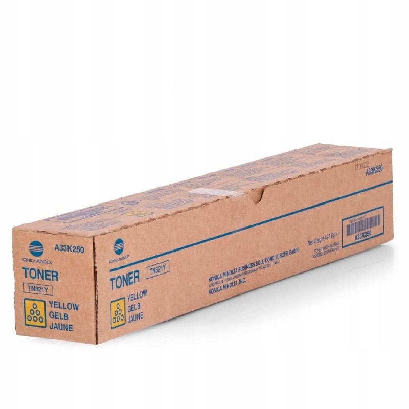 Toner TN-321Y A33K250 Km BizHub C224 C284 C364, žltý, výťažnosť 25 000 strán