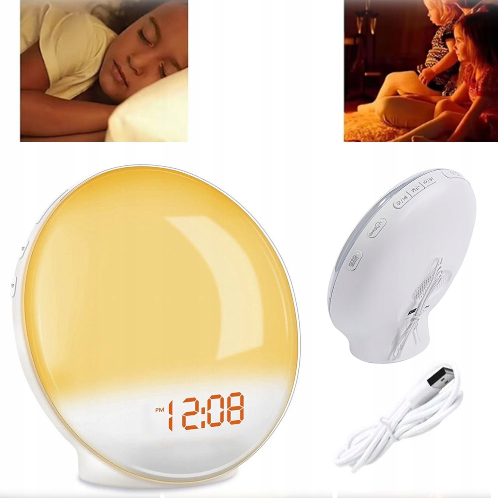 Budík Východ slunce Světelný simulátor Noční Lampa Časovač budíku