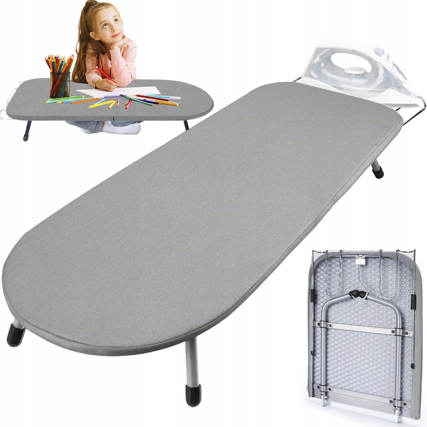 Levně Žehlicí Prkno, Skládací, Kovové, S Bavlněnou Podložkou, 83 CM