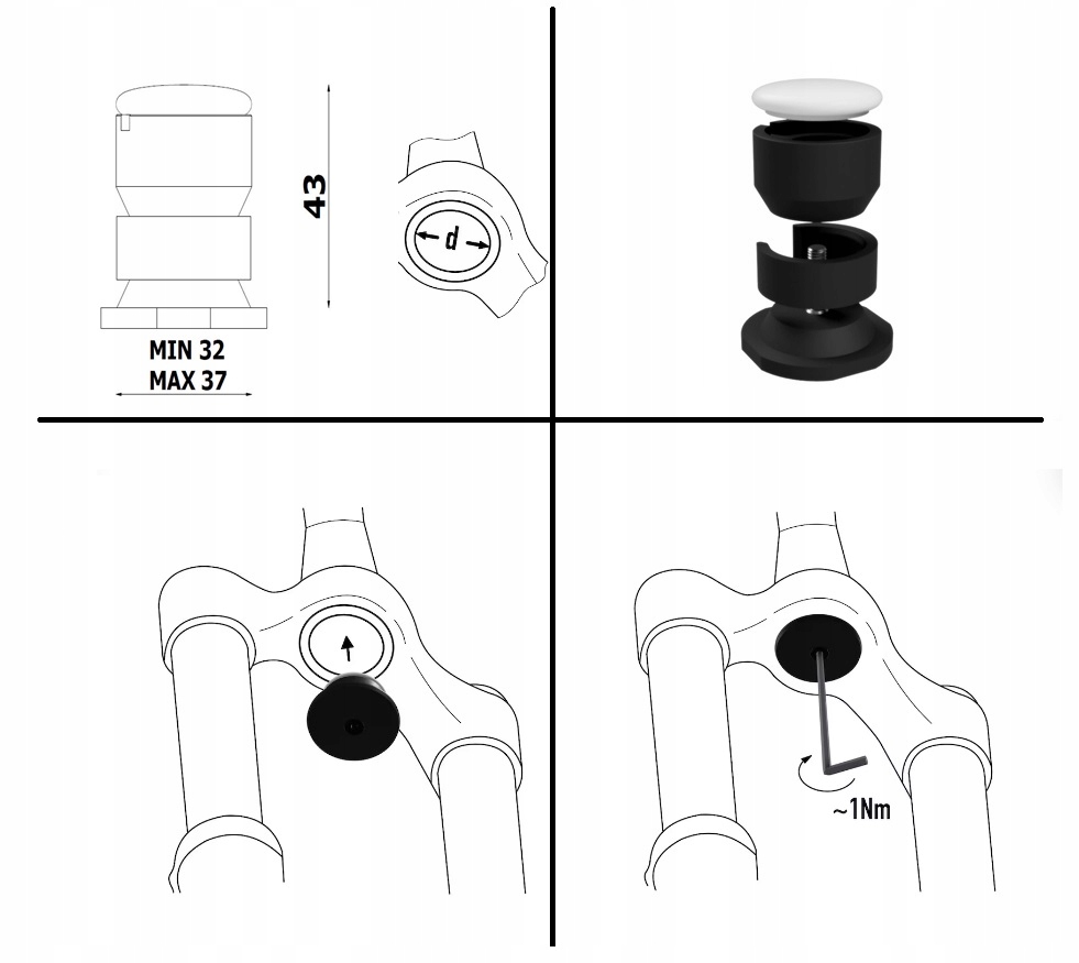 Uchwyt Mocowanie AirTag na widelec Rower MTB NR1 Marka DELOSPRO