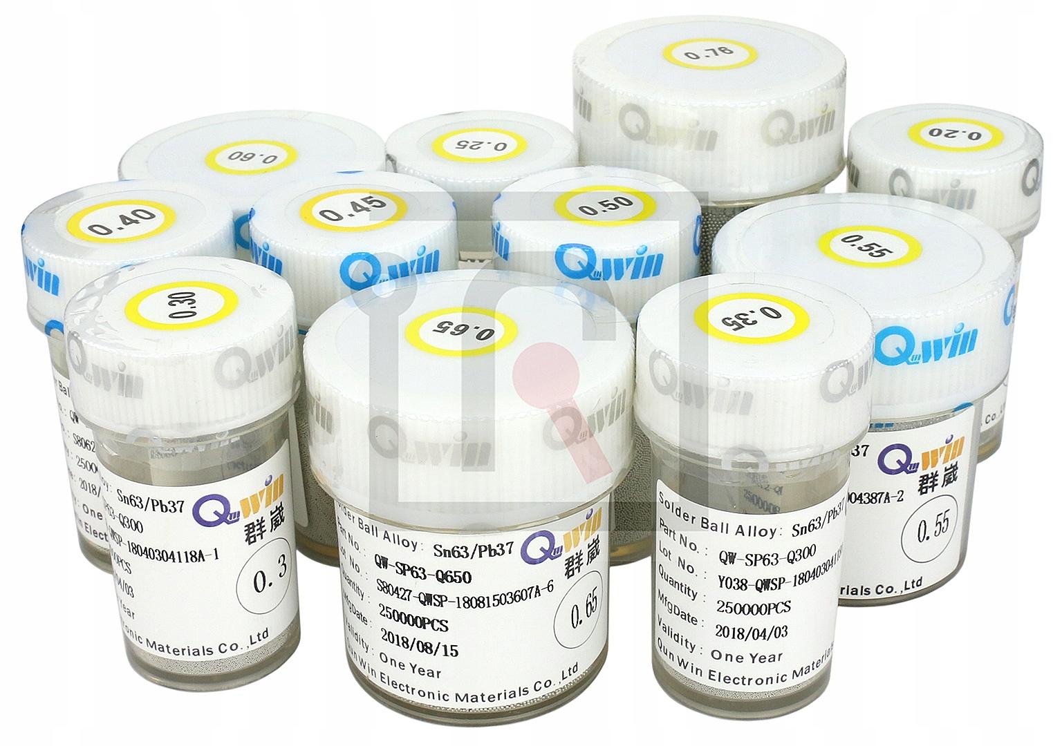 250000 Kuliček Pro Pájení Olověné Kuličky QunWin Bga Smd Reballing 0.5 0,5 mm