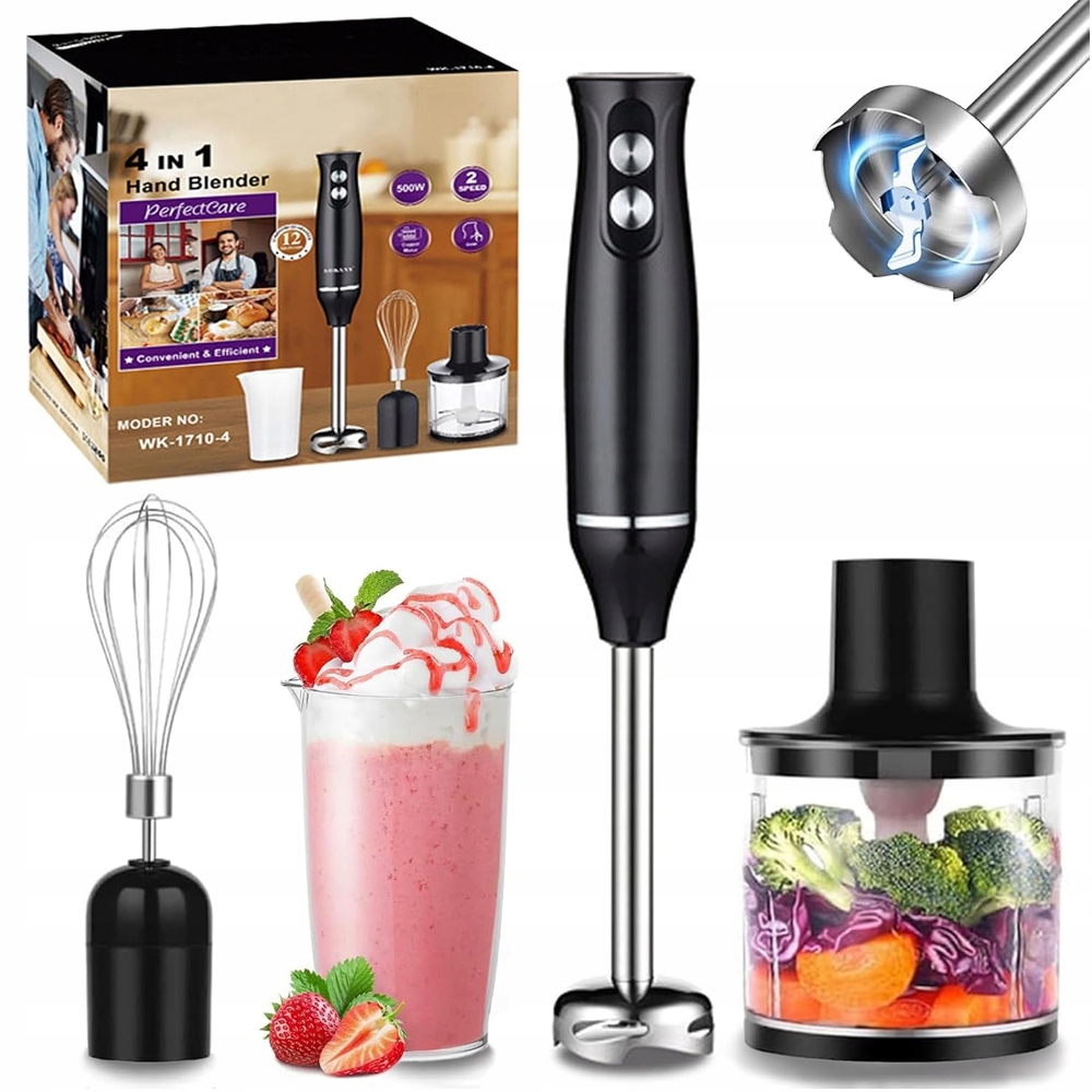 4V1 Tyčový Mixér, Multifunkční Mixér, 500 W, Čepel, Síla Ničení