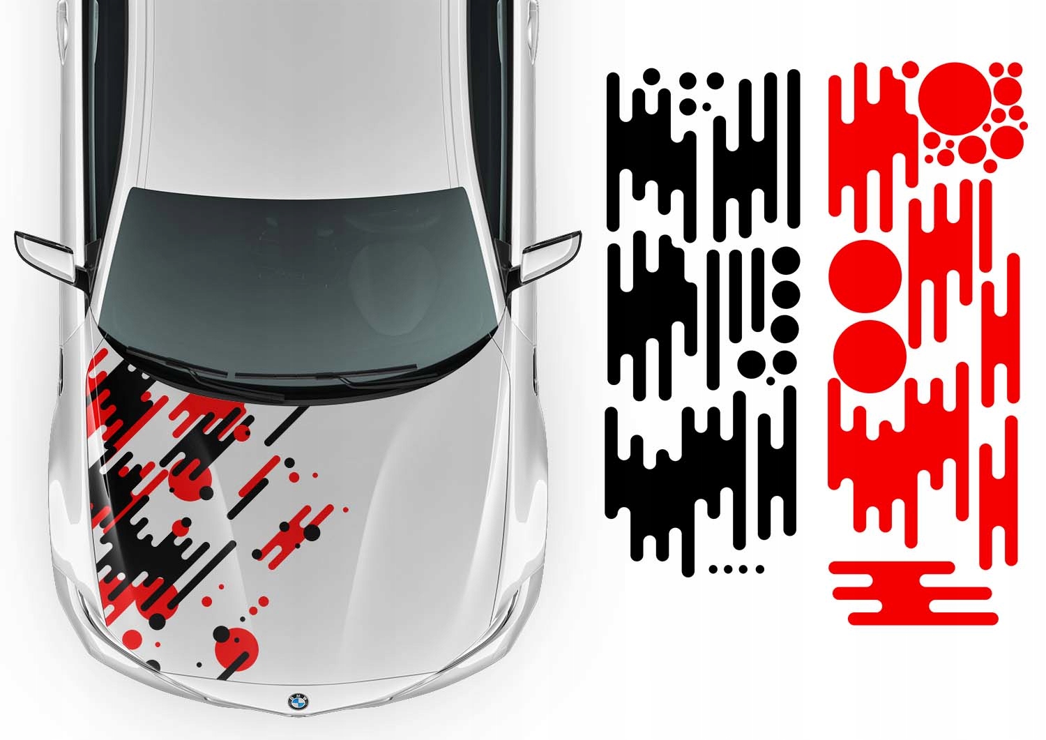 Samolepka Grafika na auto Masku Kamufláž Kola Tvary Linie 90x120