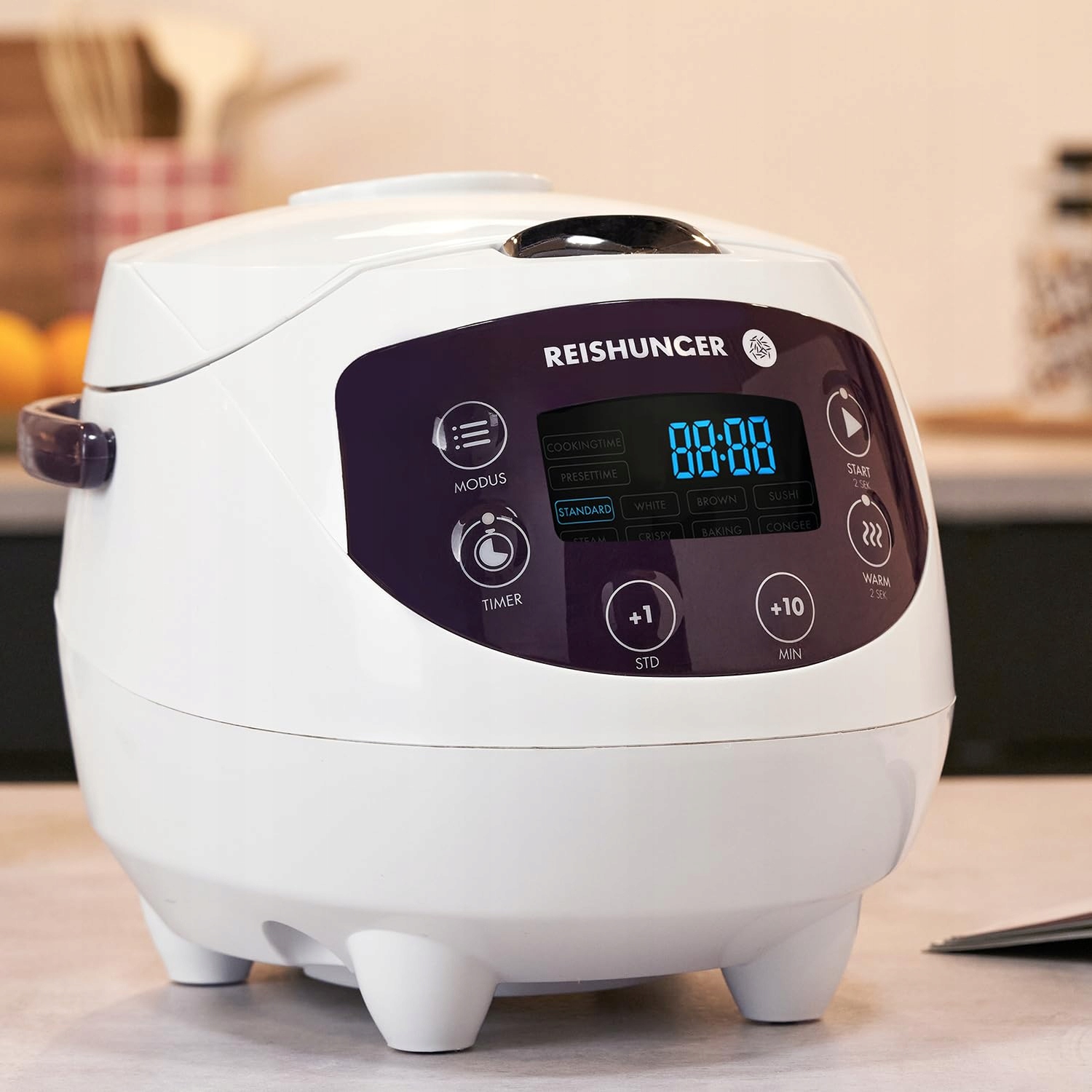 REISHUNGER Mały Cyfrowy Ryżowar Biały 0.6L 3 Osoby z Timerem — miniatura 3