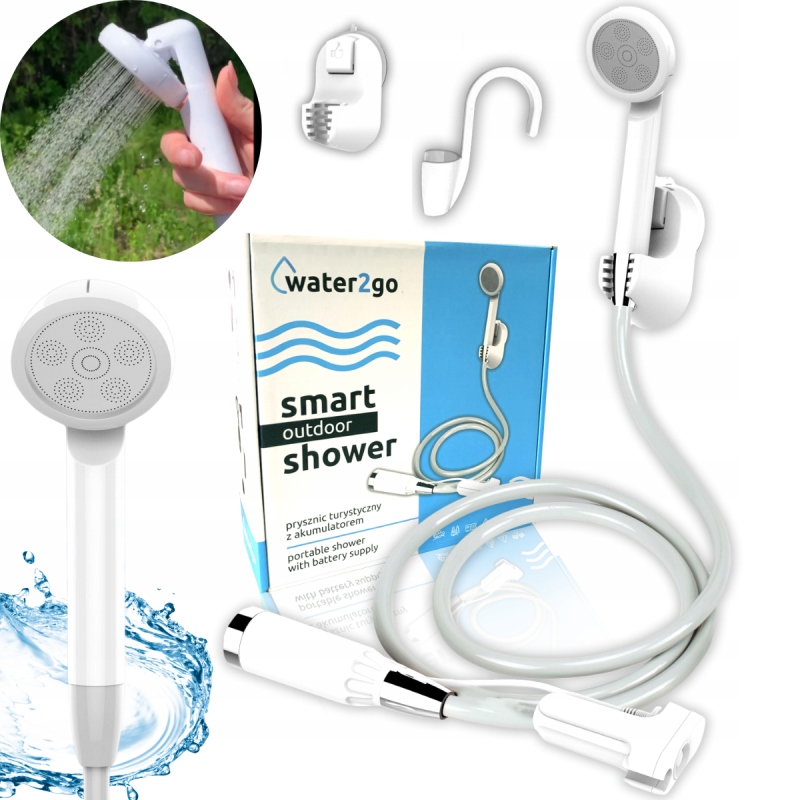 Prysznic Turystyczny Bezprzewodowy Z Akumulatorem Kempingowy Z Pompką