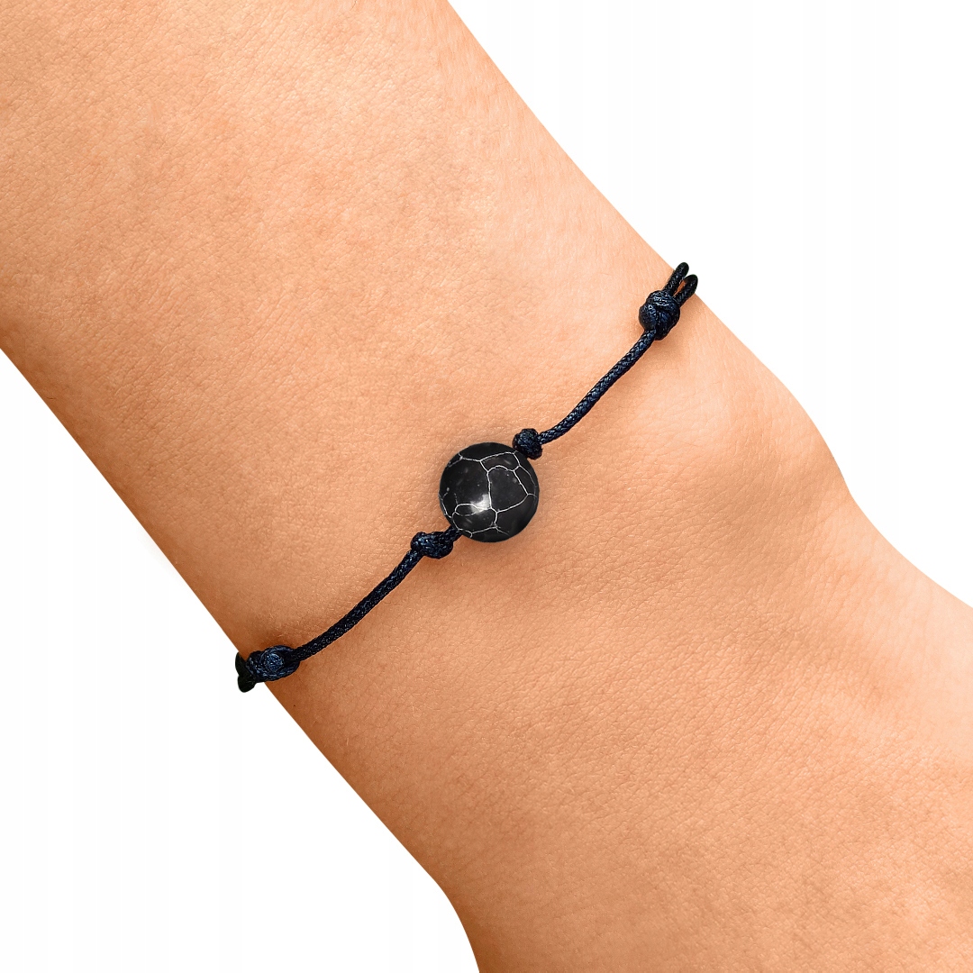 

Bransoletka Howlit Męska Czarna Z Kamieniem Amulet