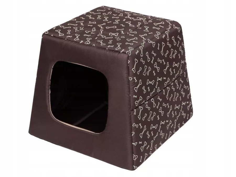 Levně Hobby Dog Pelíšek pro psa Pyramida tmavě hnědý/kost Vel: R1 37x 37x 19/34