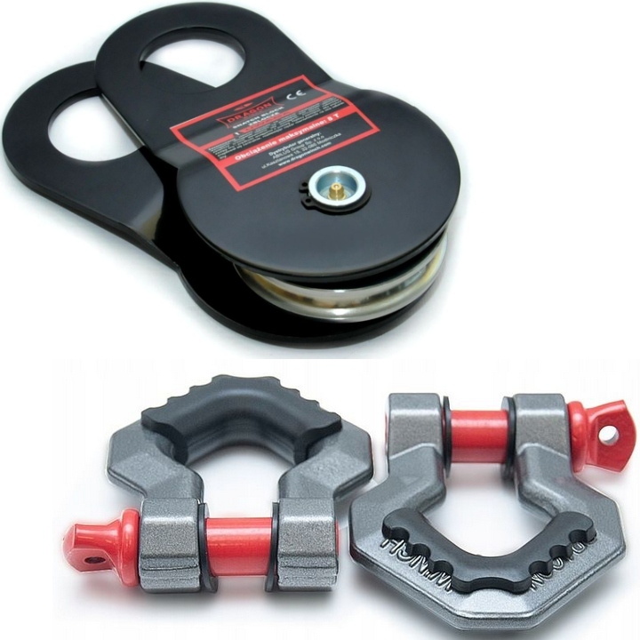 Dragon Winch x1 Svorka 8T 8000 kg +x2 Sklo 7/8 6T Off Road 4x4 V Teréne