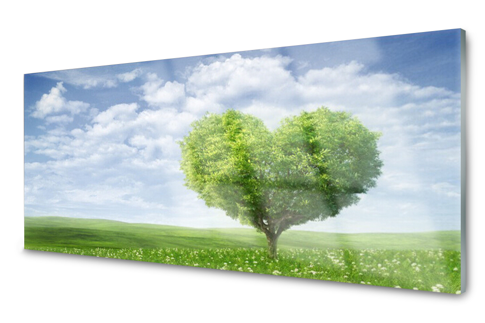 

Panel szklany do kuchni Drzewo Serce 125x50