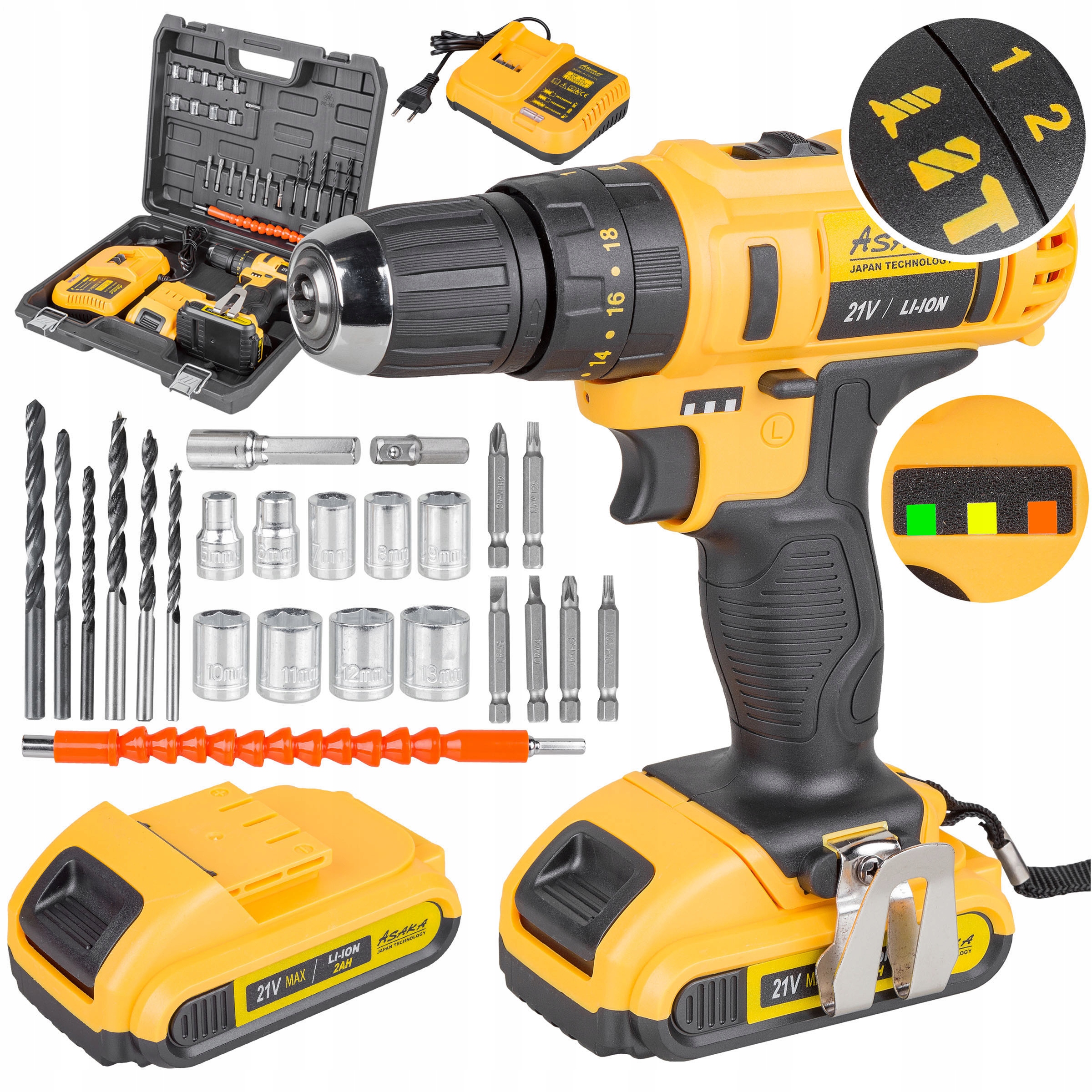 WIERTARKO WKRĘTARKA AKUMULATOROWA 2 AKU WALIZKA