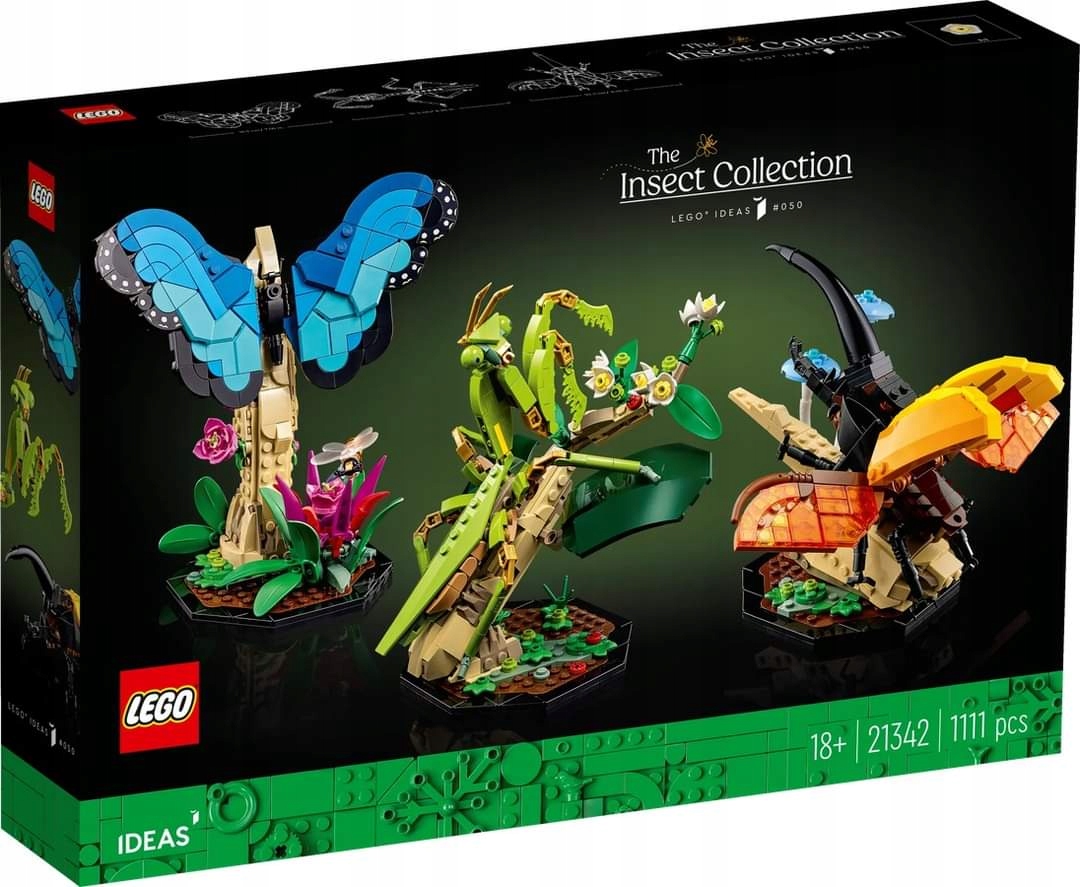 Lego Ideas 21342 Kolekce hmyzu Insect Collection Kudlanka Motýl Chrobák