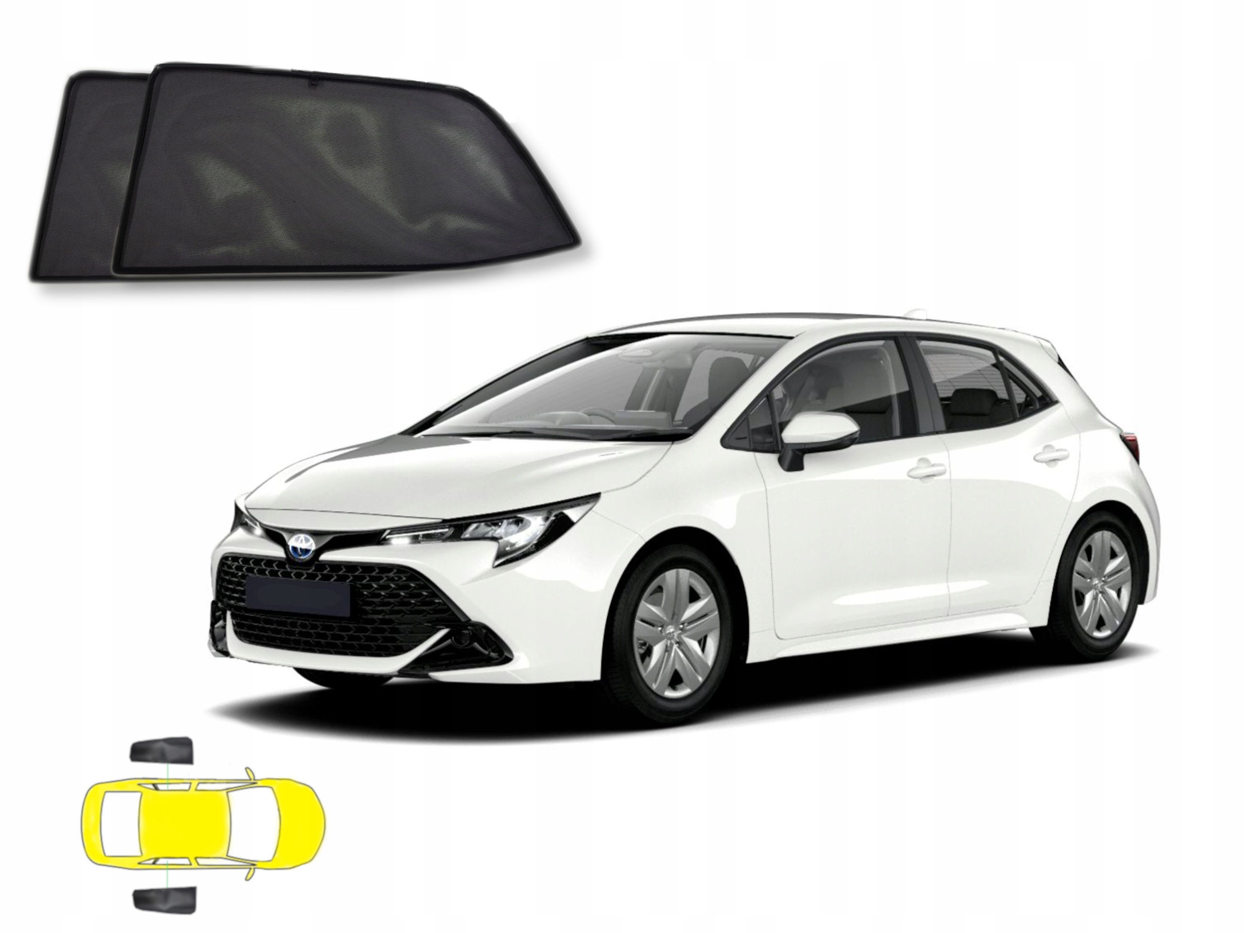 Krytky zatemňovacích rolet na sklo Toyota Corolla 12 XII htb