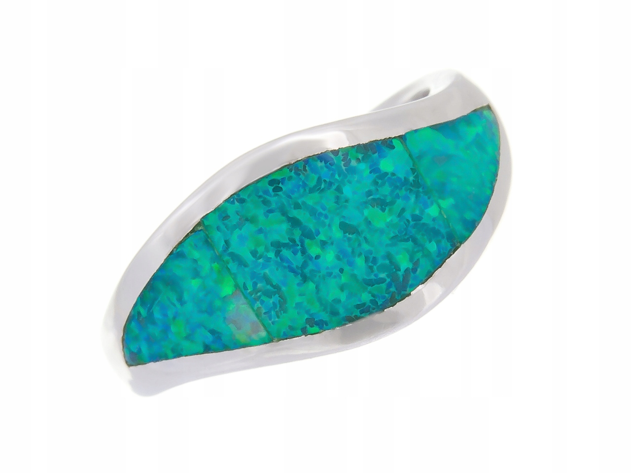 Rhodiovaný Prstýnek 17 Vel Opálovým Dárek