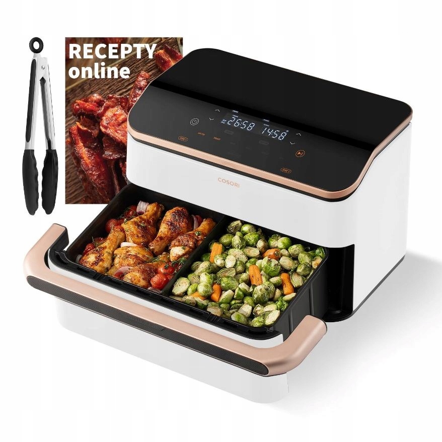 Cosori TF101S Dual blaze TwinFry 10l hozkovzdušná fritéza bílá Caf…