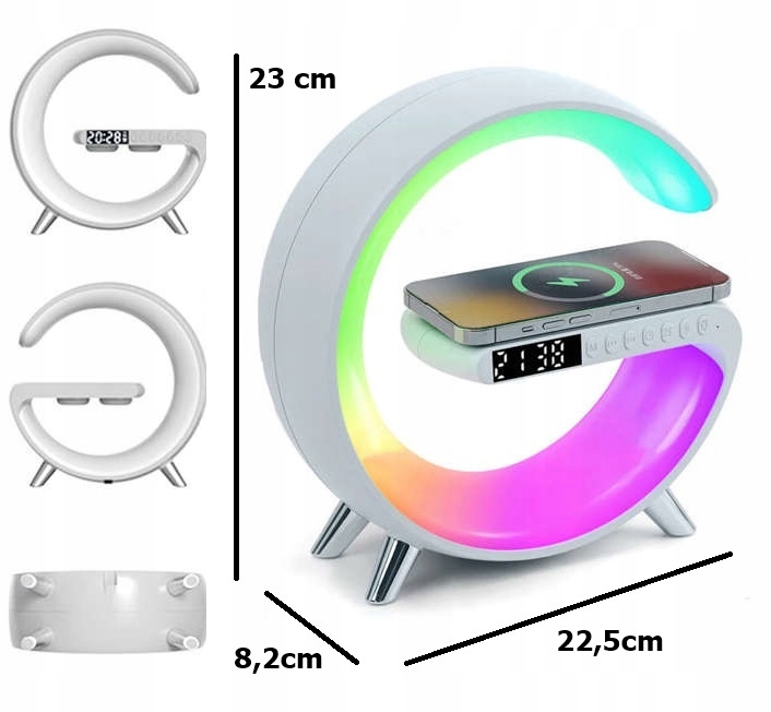 Lampa LED RGBIC ładowarka QC 15W głośnik aplikacja Marka inna