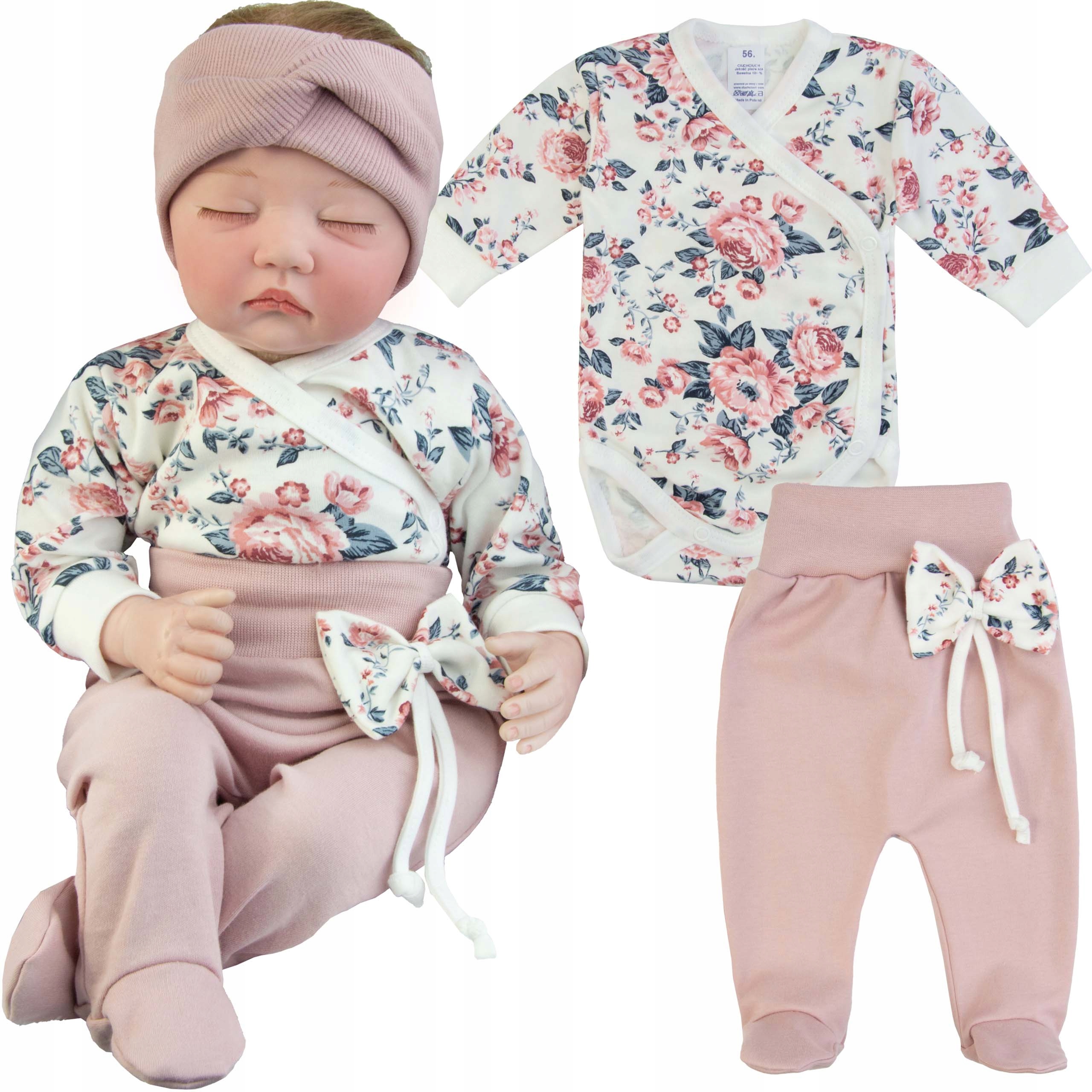 

Komplet Niemowlęcy body kopertowe półśpiochy 62