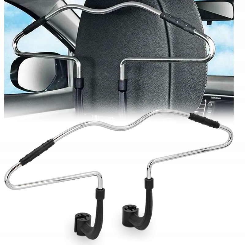Samochodowy Wieszak Na Ubrania Koszulę Uchwyt Na Zagłówek Chromowany Auta