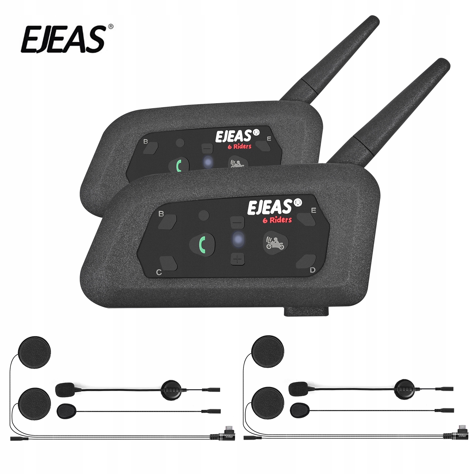 Interkom do kasku motocyklowego 2 szt EJEAS V6 Pro Model 381293618302726