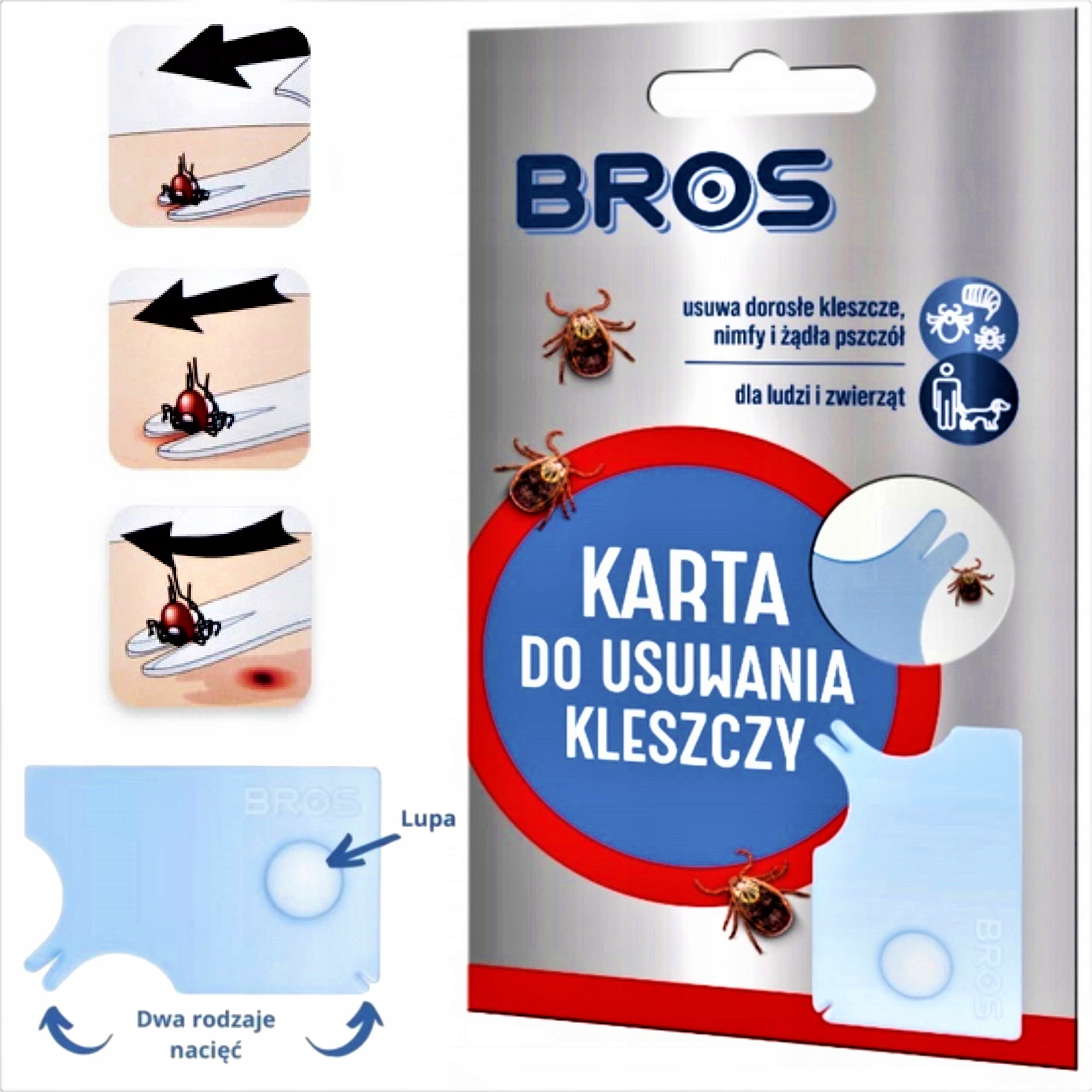 

Bros Karta Przyrząd Do Usuwania Kleszczy Żądeł