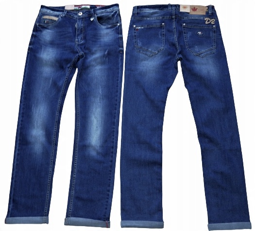

Spodnie męskie jeansowe W32 L32 Slim Przetarcia