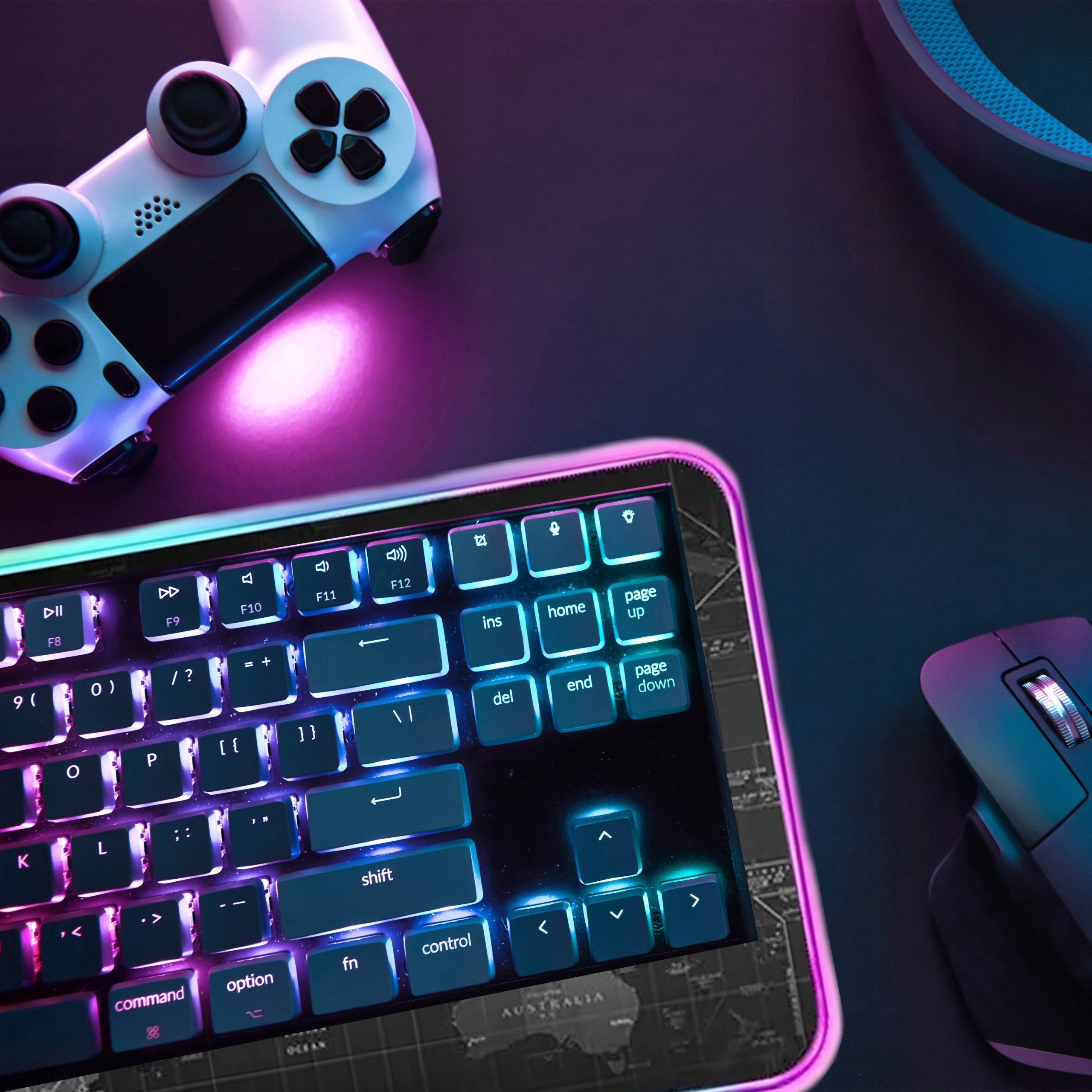 PODŚWIETLANA PODKŁADKA GAMINGOWA POD MYSZ LED XXL Grubość produktu 0.4 cm