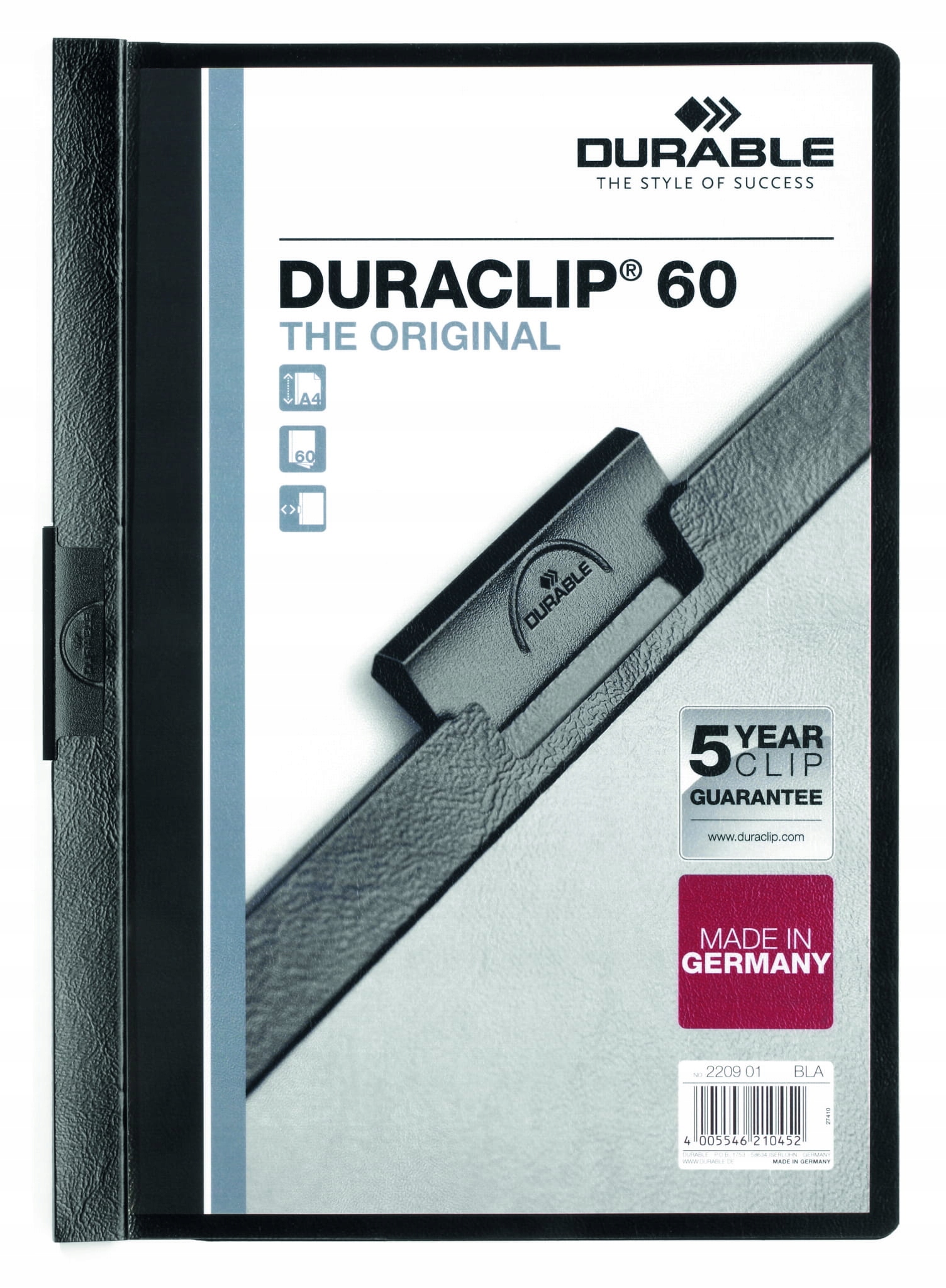 

Durable Skoroszyt zaciskowy Duraclip Original 60
