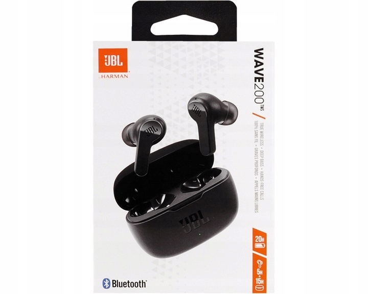JBL WAVE VIBE 200 SŁUCHAWKI BEZPRZEWODOWE TWS DOKANAŁOWE 200TWS BT CZARNE Model VIBE 200 TWS