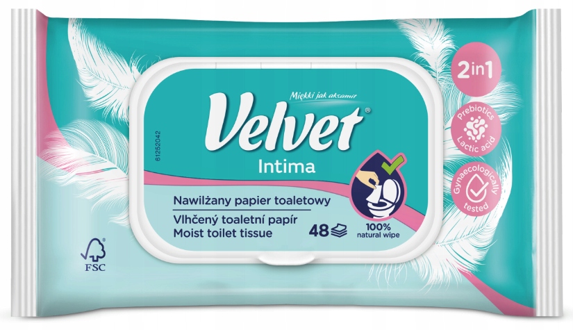 

Velvet Papier toaletowy nawilżany Intima 48 szt