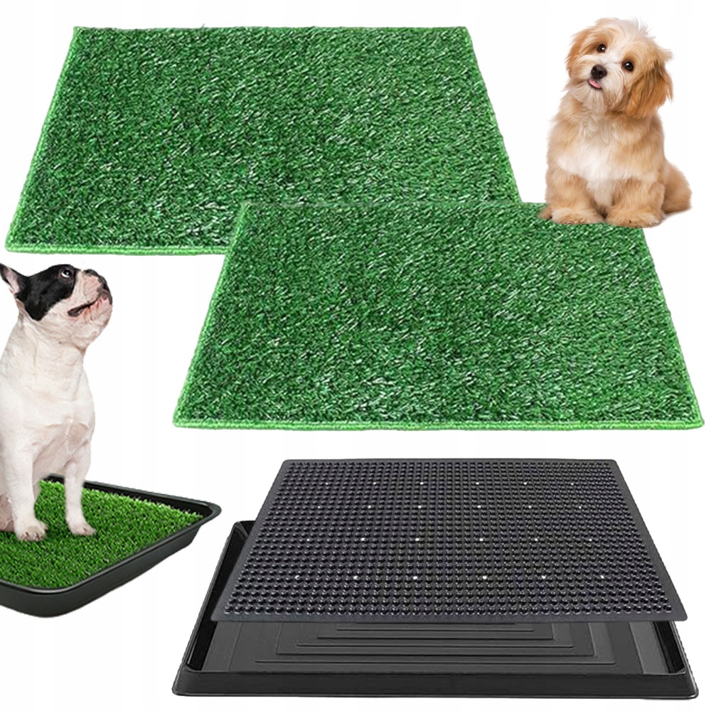 Levně Toaleta Pro Psy Tréninková Podložka Z Umělé Trávy Prodyšná Zelená 76*51 CM