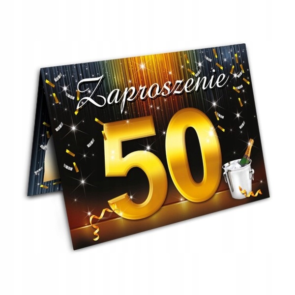 

Zaproszenia na 50 Urodziny z kopertami 10 sztuk