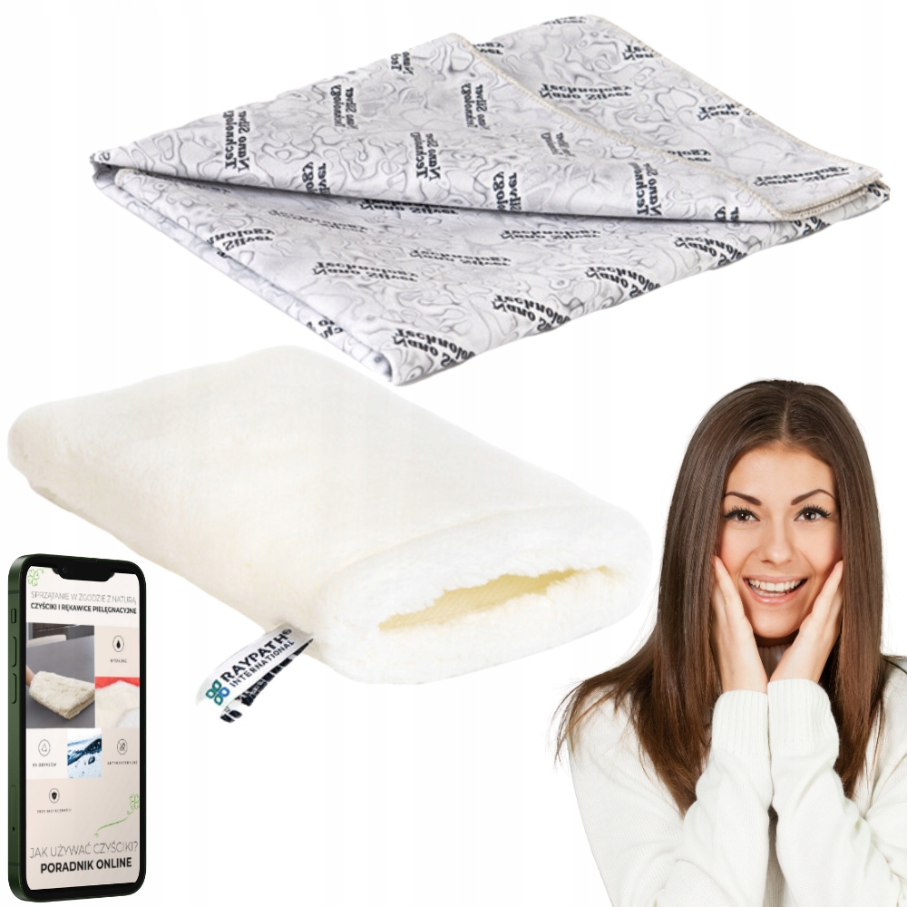 Set Raypath Bílá Rukavice A Čistič Sunbeam Šedý Do Koupelny Kuchyně