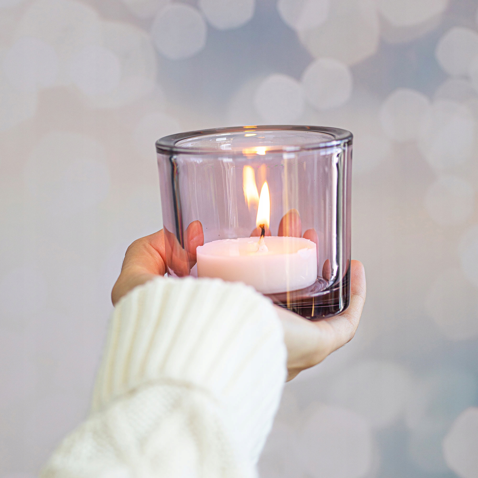 ZESTAW POJEMNIKÓW Cylindrów na Tealighty ZALEW ŚWIEC 6 szt. FIOLETOWE Marka inna