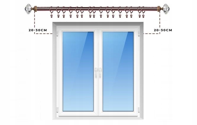 KARNISZ CRYSTAL METAL POJEDYNCZY 19mm 100 cm Marka Makostyl