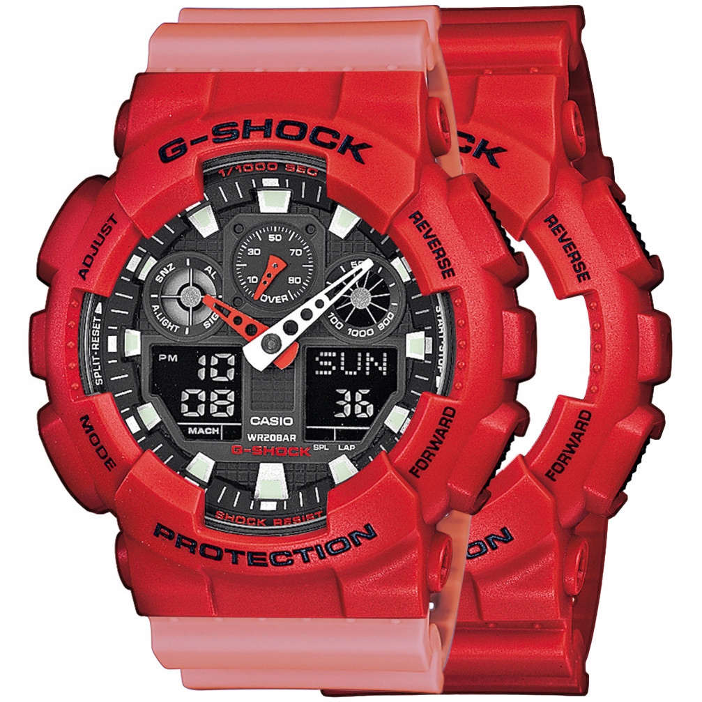 Sada G-shock GA-100B-4AER Červená Růžová