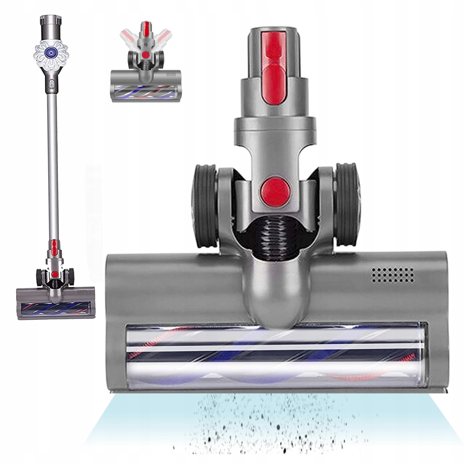 Elektrický Rotační Kartáč Pro V7 V8 V10 V11 Se 4 Led Diodami Pro Koberce A Podlahy