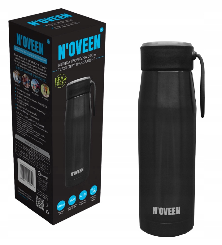 

Butelka Termiczna TB220 Grey Czarna 390 ML Noveen