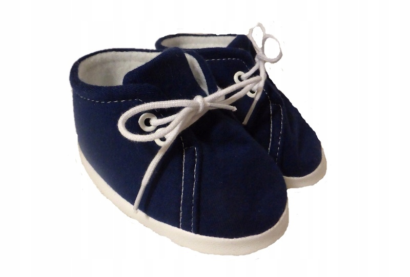 BUCIKI granatowe bawełniane do chrztu 11cm Długość wkładki wew. 11 cm