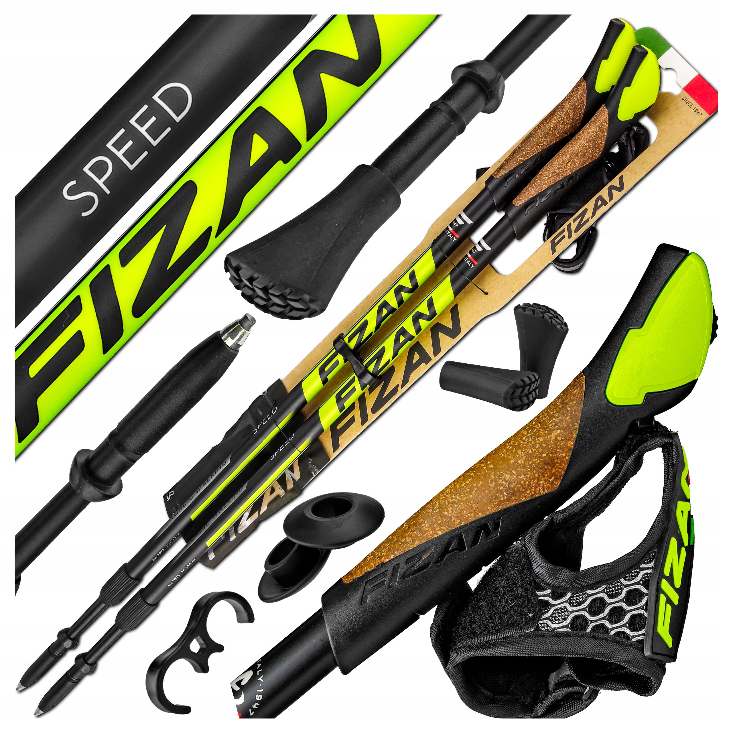 Lekkie Kijki Kije Nordic Walking Fizan Speed Yellow Regulowane Do Chodzenia