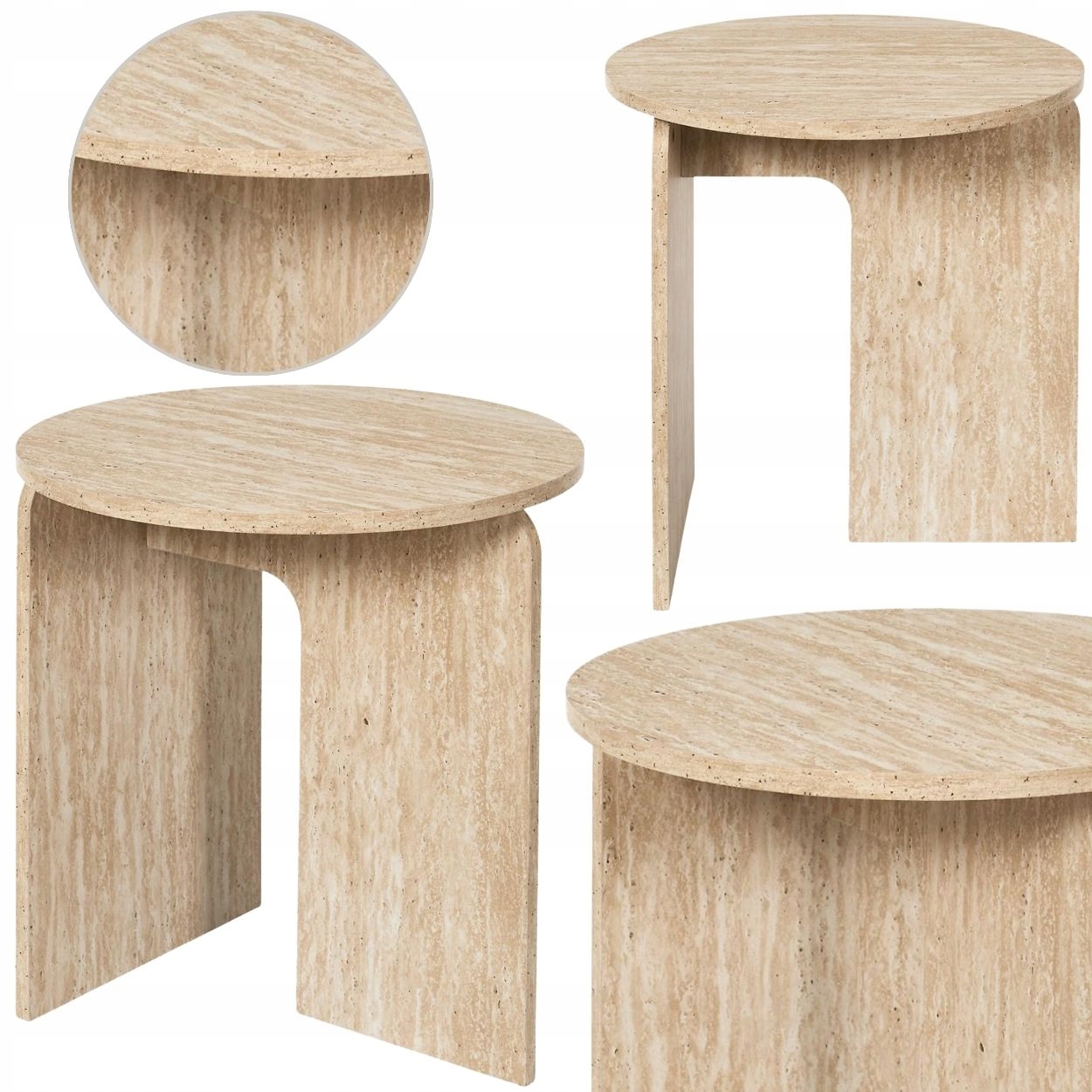 Geometrický Konferenční Stolek béžový moderní scandi do obývacího pokoje Dekorativní