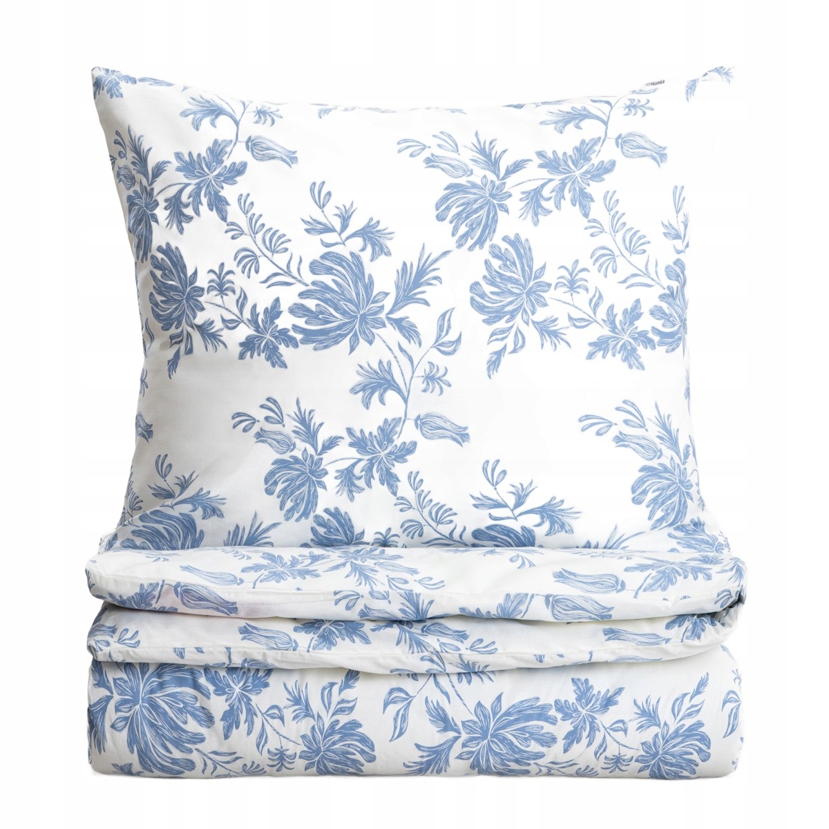 Pościel Taleia bawełniana w niebieski wzór 160x200 2*70x80 cm Homla