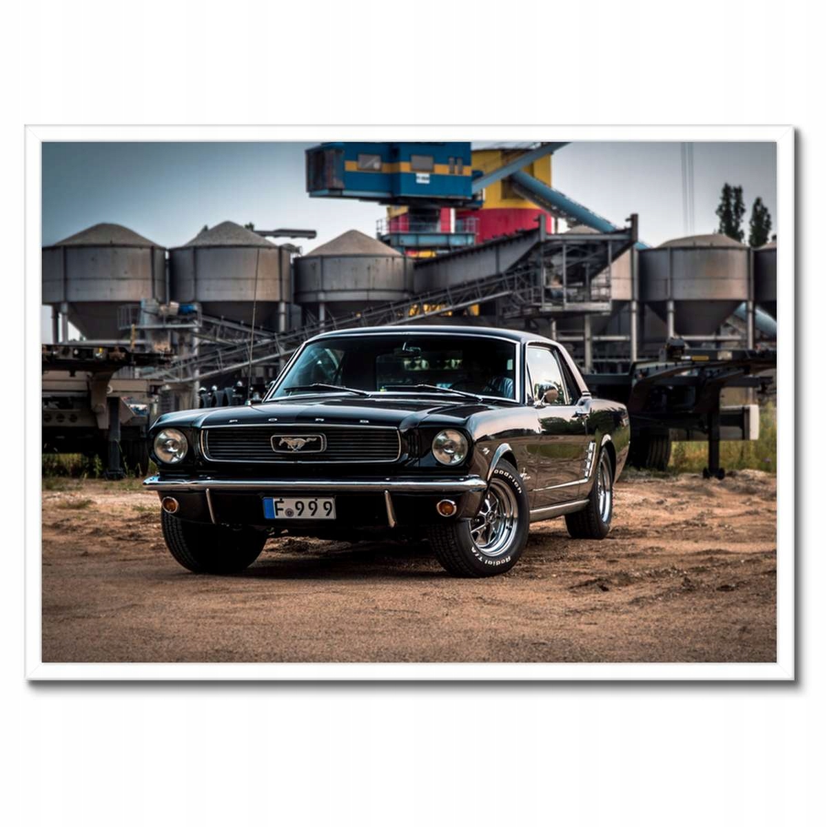 Plakáty v rámu 70x50 Černý Ford mustang Auto