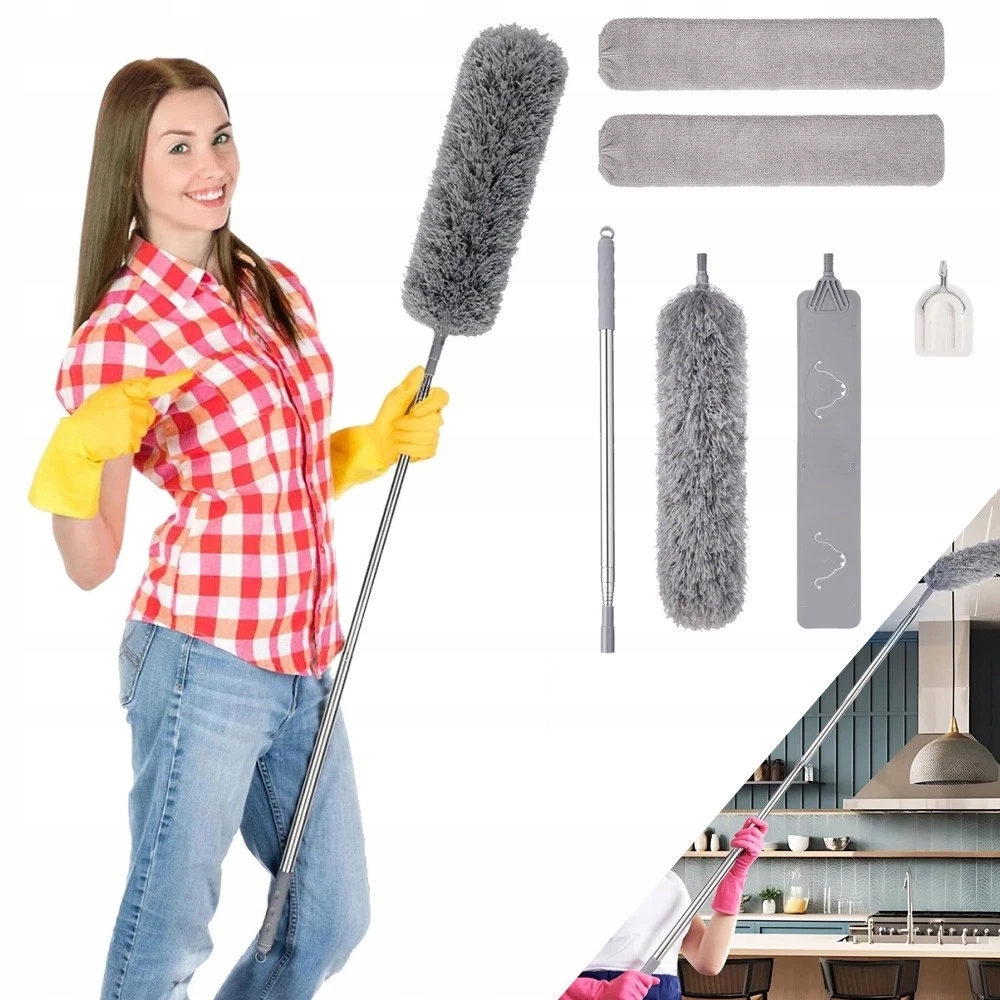 Levně Metla na prach teleskopická 250 cm Mikrovlákno s vyměnitelnými koncovkami