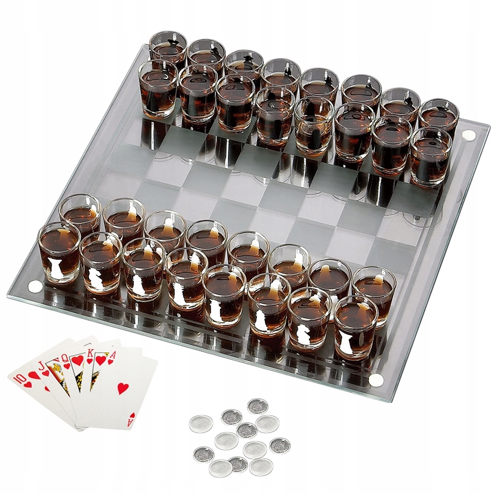 

Szachy Alkoholowe Warcaby Kieliszki Karty -3 Gry