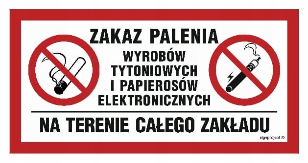 

Zakaz palenia wyrobów tytoniowych i papierosów ele