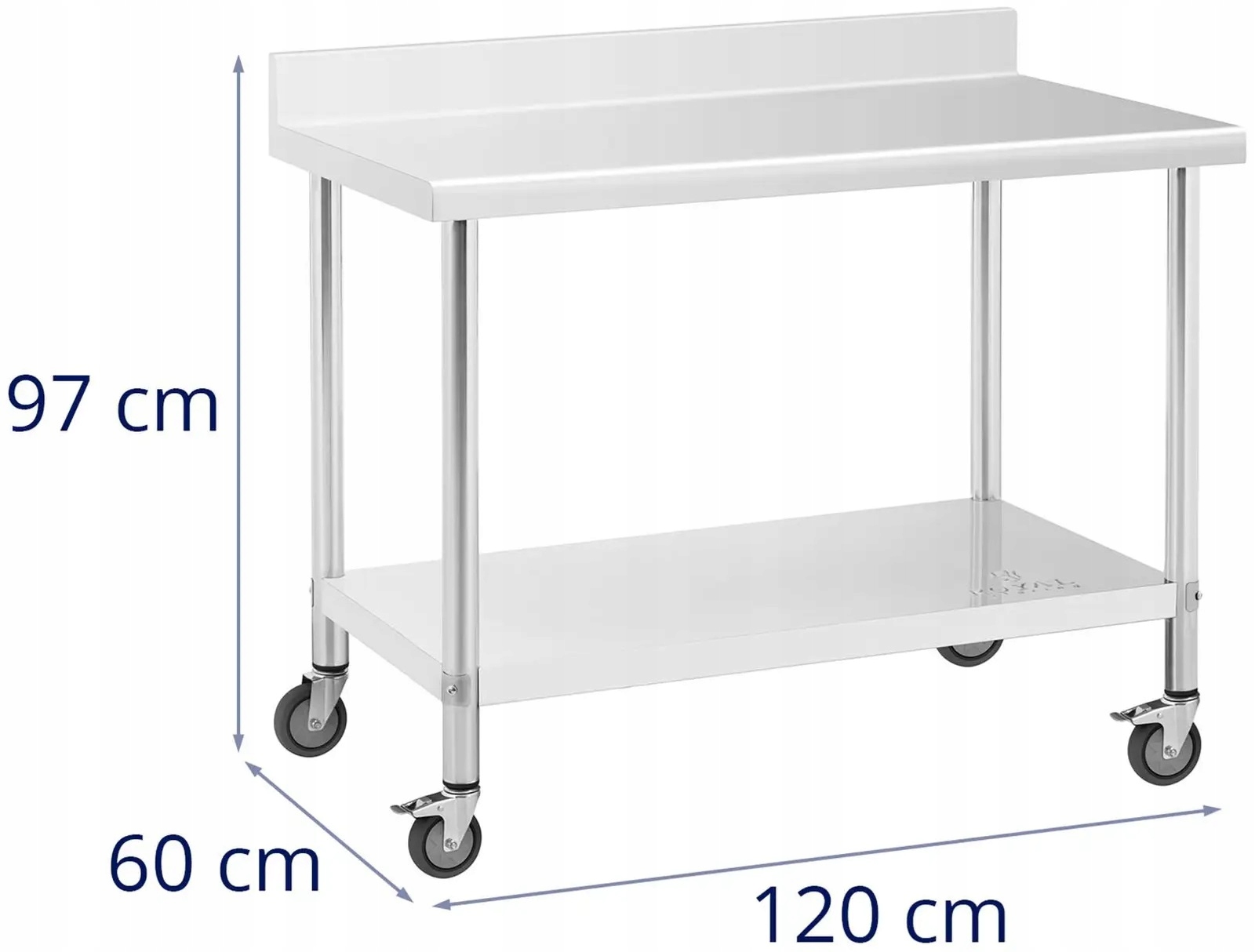 Stół roboczy z półką i rantem 120x60 Royal Catering RCAT-120/60-WS 10012810