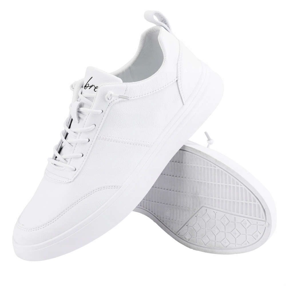 Pánské monochromatické boty s prošíváním bílé Ombre OM-FOCS-0159 V1 41