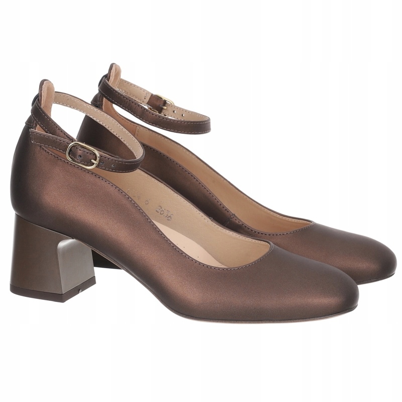 Dámské lodičky s elegantním zapínáním Kordel 2636 Bronz 476 Kůže VEL.37