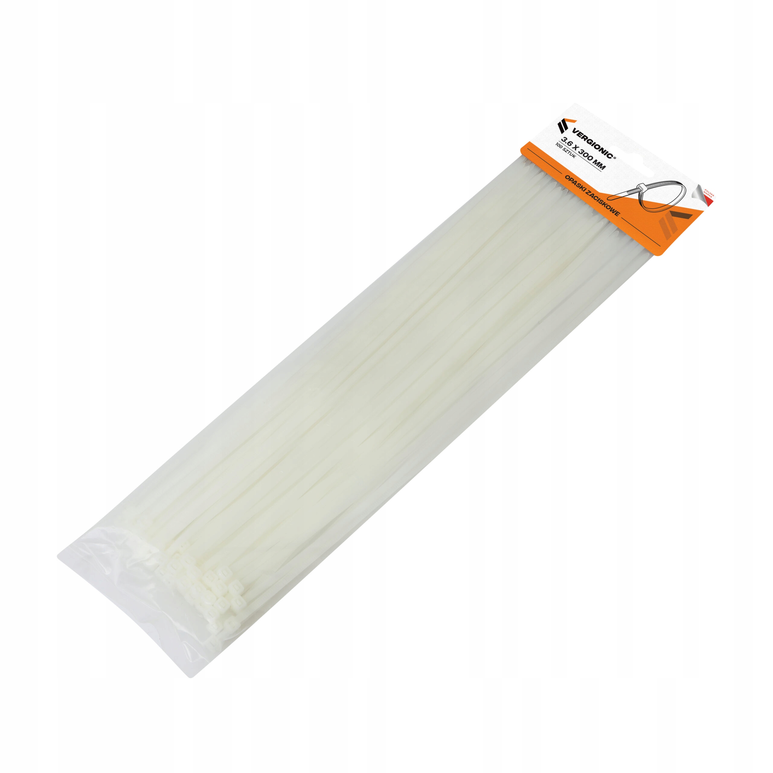 

Opaski zaciskowe kablowe 3,6 x 300 mm biała 100szt